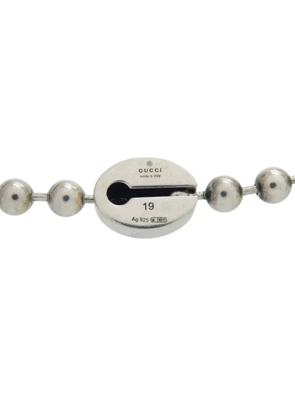 Gucci Ball Chain Bracelet Interlocking 925 Sterling Silver